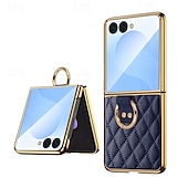 levne Pouzdra pro Samsung-telefon Carcasă Pro Samsung Galaxy Z Flip 7 Z Flip 6 Z Flip 5 Z Flip 4 Z Flip 3 Zadní kryt Prstencová spona Nárazuvzdorné Retro TPU PU kůže
