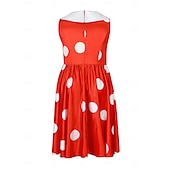 levne Šaty-Retro 50. léta Rockabilly Polední Šaty na šaty Flare šaty Větší velikosti S páskem Puntíky A-Linie Dámské Dovolená Čajový dýchánek Retro tematická párty Dospělé Šaty Pásek Jaro léto
