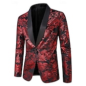 preiswerte Herren Klassische Blazer-Herren Blazer Geschäft Cocktailparty Hochzeitsfeier Mode Lässig Frühling Herbst Polyester Grafisches T-Stück Knöpfe Bequem Einreihig Blazer Rote
