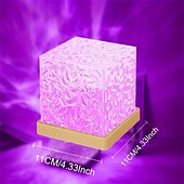 cheap Projector Lights-USB Rotating Water Wave Light Projector Remote Control Bedroom Table Lamp Crystal Night Lamp 16 Color RGB Desktop Lamp for Game Room Bedroom Christmas/Halloween Party Decoration