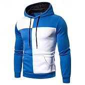economico felpe in pile-Per uomo Felpa con cappuccio Felpa con cappuccio a zip intera Felpa con cappuccio in pile Nero Verde militare Rosso Blu marino Blu Con Cappuccio Blocco di colori Patchwork Blocco di colore Sport