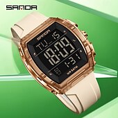 abordables Montres numériques-Sanda 6286 Montre électronique pour étudiant de type tonneau de vin Réveil multifonctionnel Montre numérique électronique pour étudiant Réveil