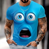 abordables T-shirts 3D-Homme 3D Visage humain T-shirt Manche Courte T-shirt Impression 3D Col ras du cou Chemise Exagéré Designer Soirée Rue Occasionnel Noir Rouge Bleu Été Printemps Toutes saisons Vêtement Tenue S M L XL