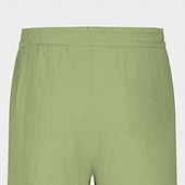 economico retrò-Per uomo Pantaloni di Lino Pantaloni Pantaloni Estivi Elastico in vita Gamba Dritta Semplice Comodità Traspirante Lunghezza intera Casuale Quotidiano Ferie Vacanza Moda Marrone Verde Inelastico