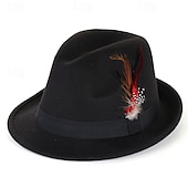 levne Klobouk Fedora-Pánské 30. léta Oktoberfestový klobouk Černá Fialová Polyester Peří Módní Na běžné nošení ulice Denní Barevné bloky Proti sluci Prodyšné