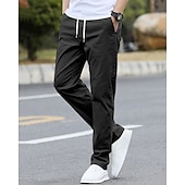 economico Chino-Per uomo Pantaloni Chinos Tasca Elastico in vita Coulisse Semplice Comodità Formale Feste Lavoro Moda Stile Classico Nero Verde chiaro Micro-elastico