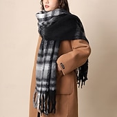 economico Scialli e stole da donna-Per donna Sciarpa rettangolare Sciarpe da donna Streetwear Quotidiano Data Nero Arancione Sciarpa Plaid