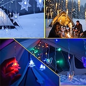 お買い得  デコレーション＆ナイトライト-クリスマスライト LED バタフライ/アイスコーン/ペンタグラム/クリスマスツリー/スノーフレークカーテン つららフェアリー キャンプストリングライト ガーランド 屋外用 家庭用 新年パーティー装飾 1個