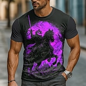 economico Magliette di Halloween-T-shirt da uomo di Halloween con teschio e zucca, girocollo, 3D, abbigliamento, stampa 3D, per feste, strada, vacanza, manica corta, grafica esagerata, designer