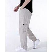economico Pantaloni cargo-Per uomo Pantaloni Cargo Pantaloni Elastico in vita Coulisse Multi-tasche Semplice Mimetico Indossabile All&#039;aperto Quotidiano Campeggio &amp; Escursionismo Moda Classico Nero Verde militare