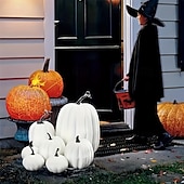 billige Halloween-7 stk/sett hagefestivaldekorasjon 7 stk simulert gresskarmodell falske grønnsaker gjør-det-selv-håndverk hjem bursdag bryllup halloween-dekorasjon fest husdekorasjon perfekt feriegave