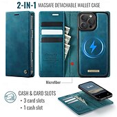 abordables Coques iPhone-téléphone Coque Pour iPhone 16 Pro Max Plus iPhone 15 14 Pro Max Plus iPhone 13 12 Pro Max Étui Portefeuille avec Support Détachable Magnétique Rétro TPU faux cuir