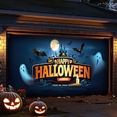 halpa Halloweenin autotallin ovipeite-Halloween Ulkona autotallin ovikatos Kurpitsa Vainajat Lippu Suuri Gobeliini Taustakuvajuhlia varten Ulkona autotallin ovi Koti Seinäkkeet