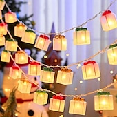 olcso Elemmel működő-1 db 3m-20leds karácsonyi ajándékdoboz fényfüzér aaa elemdoboz usb kettős célú beltéri és kültéri éttermi parti fesztivál hangulatú dekoratív fényfüzér