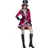 economico Costumi da donna-Alice nel paese delle meraviglie Cappellaio Matto Vestito Cappotto Personaggi dei libri di fiabe Cosplay Cosplay di film for Per donna Adulti Halloween Carnevale Giornata mondiale del libro
