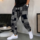 halpa miesten printtihousut-Miesten Paisley-kuvio Väripalikka Veryttelyhousut Jogger Housut Keskivyötärö Kiristysnyöri joustava vyötärö Etninen Vapaa-aika Lenkkeily Katuvaatteet Treeni Urheilulliset collegehousut taskuilla