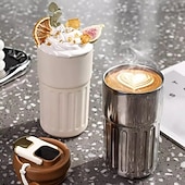 お買い得  キッチン用品＆小物-温度表示付きコーヒー魔法瓶、ステンレススチール製断熱トラベルマグ、女性用ポータブルウォーターボトル、漏れ防止保温保冷カップ