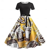 baratos Vestuário Gráfico-Vestidos Bávaro Munique Alemão Alpino Arte Gráfica para Mulheres Adulto Impressão 3D  para Carnaval Cerveja Oktoberfest Festa