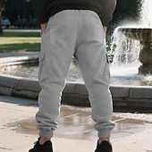 economico Carico-Per uomo Pantaloni sportivi Pantaloni da tuta Joggers Pantaloni da Tuta Cargo Tasca Elastico in vita Coulisse Semplice Comodità Sport all'Aperto Quotidiano Moda Casual Verde militare Nero