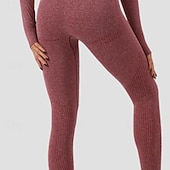 billiga Set och One-Pieces-Dam 2 delar Yogakläder Loungekläder Höst Ensfärgat Träningsdräkter Mörkgrå Sjöblå Gymträning Hög midja Stretch Andningsfunktion Långärmad Sport Sportkläder Smal