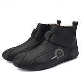 abordables Bottines-Bottines rétro faites main pour hommes avec fermeture velcro – bottes de marche décontractées et artistiques pour hommes créatifs et tenues urbaines de tous les jours