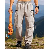cheap Bottoms-Men&#039;s Cargo Pants Waterproof pants Outdoor Regular Fit Waterproof Windproof Bottoms Pocket Elastic Waist Drawstring Black Army Green Camping / Hiking Running S M L XL