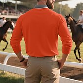 preiswerte Klassisches Poloshirt für Herren-Herren Golfshirt Golf Poloshirts Arbeit Lässig Revers Kurzarm Basic Modern Farbblock Knöpfe Frühling Herbst Normale Passform Aprikose Schwarz Weiß Gelb Rote Marineblau Golfshirt