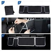 cheap Storage &amp; Organization-Car Trunk Organizer Large Capacity with Multi-Pockets, Universal Backseat Storage Bag Made of Durable 600D Oxford Fabric for SUV, Truck, Car Accessories