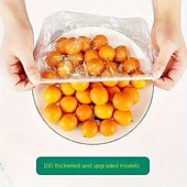 cheap Home Supplies-100PCS Reusable Elastic Food Storage Covers, Transparent Stretchable Plastic Bowl and Plate Lids, Airtight Seal Wraps, No Odor, Ideal Alternative to Foil and Cling Film for Kitchen Use