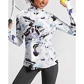 tanie Koszula damska-Damskie Sztuka abstrakcyjna Koszulka polo Koszulka do tenisa Długi rękaw Nadruk Quarter Zip Pullover Ochrona UV Elastyczny Oddychający Bransoletka tenisowa Golf Pikle Kołnierz zapinany na zamek