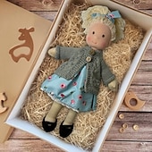 billiga Dockor-Handgjord waldorfdocka flicka med klädset - 11,8 tum mjuk plyschdocka för småbarn perfekt julklapp till barn