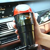 economico deposito bagagli e viaggi-Mini cestino per rifiuti automatico con coperchio, portabicchieri impermeabile, contenitore per rifiuti da bracciolo, contenitore multifunzionale in plastica per l&#039;interno del veicolo.