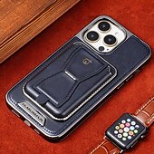 billige iPhone-etuier-telefon Etui Til iPhone 16 Pro Max Plus iPhone 16 iPhone 15 Pro Max Plus iPhone 15 iPhone 14 Pro Max Plus iPhone 13 Pro Max Mini Bakdeksel med stativ Kortspor Støtsikker Kontor / Bedrift TPU PU lær