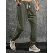 abordables Survêtements de sport-Homme Pantalon en polaire Joggings Joggeurs Pantalon Jogger Pantalons Cordon de serrage Uni Confort Doux Longueur complète Extérieur Quotidien Sortir Vacances Mode Noir bleu marine Élastique