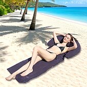 cheap Camping Equipment-1pc Portable Inflatable Beach Mat - Durable PVC Foldable &amp; Portable Ideal for Beach Parties &amp; Outdoor Activities All-Season Use Machine Washable Beach Party Essentials  Modern Beach Mat