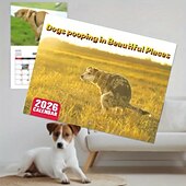 お買い得  家庭用品-2026年 怒った猫 カンフー猫カレンダー 面白い犬のうんちカレンダー ラミネート加工 月間プランナー 英語の日付付き 1月から12月まで 自宅やオフィスの装飾に最適 猫好きや犬好きの方に最適