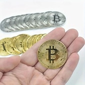 ieftine Evenimente de evenimente și petreceri-Set de 20 de monede bitcoin de colecție, jetoane criptografice metalice, cadou perfect pentru pasionații de afaceri și meșteșuguri, cadou pentru petreceri și evenimente.
