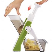 levne Kuchyňské náčiní a pomůcky-kuchyňský nastavitelný bezpečný sekací artefakt, multifunkční drtič zeleniny, struhadlo, kráječ, chránič rukou, kráječ brambor julienne pro domácí použití