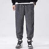 cheap Joggers-Men's Athletic Pants Sweatpants Joggers Corduroy Pants Trousers Pocket Elastic Waist Drawstring Color Block Comfort Sports Outdoor Daily Ethnic Style Casual Black Light Grey Micro-elastic