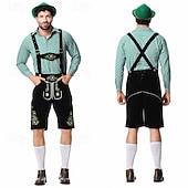 ieftine Bărbați-Oktoberfest lederhosen Cămașă bavareză Germană Munchen Pajiști Bărbați Carnaval Petrecere Festivalul de Bere Pânză în stil tradițional