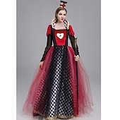 halpa Pari- ja ryhmäasut-Punainen kuningatarmekko Liisa Ihmemaassa -asu Halloween-ryhmäperheasut lapsille aikuisille naisten tyttöjen opettajille cosplay-asut naamiaiset helppo karnevaaliasu