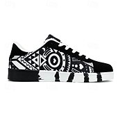 cheap Men&#039;s Sneakers-Men&#039;s Sneakers Walking Casual PU Leather Canvas Comfortable Slip Resistant Breathable Lace-up Black White Red Summer Spring