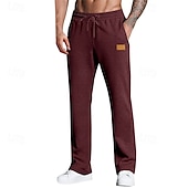 billiga Joggingbyxor-Herr Joggingbyxor Långbyxor Träningsbyxor med raka ben Ficka Elastisk midja Snörning Slät Komfort Utomhussport Dagligen Mode Ledigt Svart Vit Microelastisk