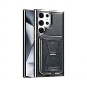cheap Samsung Cases-Phone Case For Samsung Galaxy S25 S25 Plus S25 Ultra S24 S24 Ultra Plus S23 Ultra Plus Back Cover with Stand Holder Card Slot Shockproof Retro TPU PU Leather