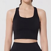 abordables Soutiens-gorge de sport &amp; gilets-Femmes Débardeurs d&#039;entraînement Soutien-Gorges de Sport Sous-vêtement Séchage Rapide Supports élevés Respirant Sans-Fil Rembourré Couleur Unie / Unie Sport Tenues de Sport Noir Jaune Salle de sport
