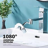 cheap Kitchen Utensils &amp; Gadgets-U-Shape Universal Faucet Splash Proof Extender with Rotatable Joint C Type Mechanical Arm Design for Bathroom Sink Water Saving Bubbler Tap Attachment for Easy Washing