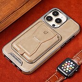 billige iPhone-etuier-telefon Etui Til iPhone 16 Pro Max Plus iPhone 16 iPhone 15 Pro Max Plus iPhone 15 iPhone 14 Pro Max Plus iPhone 13 Pro Max Mini Bakdeksel med stativ Kortspor Støtsikker Kontor / Bedrift TPU PU lær
