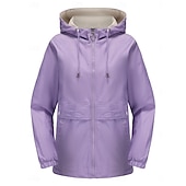 billiga Trenchcoats-Dam Trenchcoat Hoodiejacka Bekväm Andningsfunktion Dragkedja Ficka Ledigt Slät Semester Gata Dagliga kläder Utekväll Dragkedja Normal Luvtröja Normal Långärmad Ytterkläder Svart Gul Vin Vår Höst
