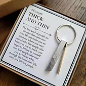 cheap Gifts-Through Thick and Thin Keychain Best Friend Gift Simple and Elegant Keyring Keychain Pendant Portable Backpack Charm Creative and Stylish Friendship Token