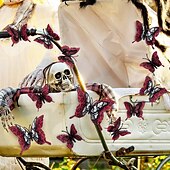 billige Halloween-Dobbeltlags hodeskalle rose halloween 3d tredimensjonal sommerfugl hjemmedekorasjonsklistremerker